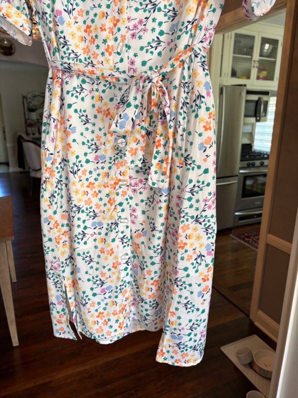 NWOT Summersalt White Floral Belted Shirt Dress. Size M - Picture 7 of 15